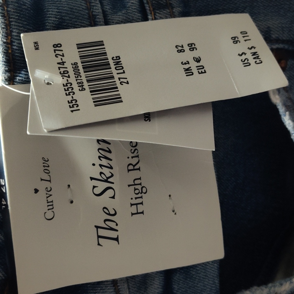 Abercrombie & Fitch Curve Love The Skinny High Rise. Boot Cut  NWT. 27 4 Long - Picture 2 of 5
